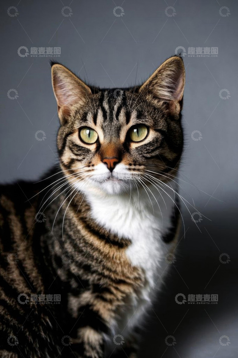 高清大图下载【趣麦麦图】虎斑猫特写