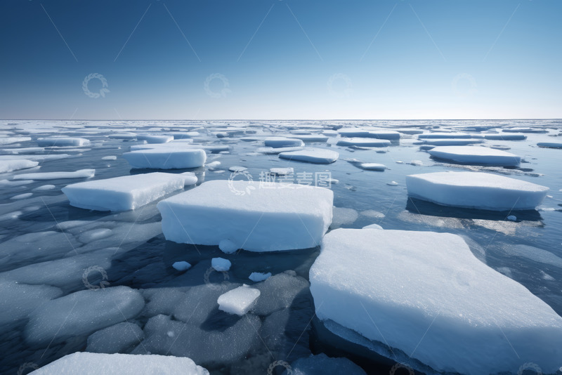 高清大图下载【趣麦麦图】海面上漂浮的碎冰块