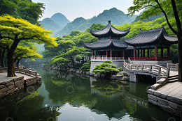 中式园林山水景观
