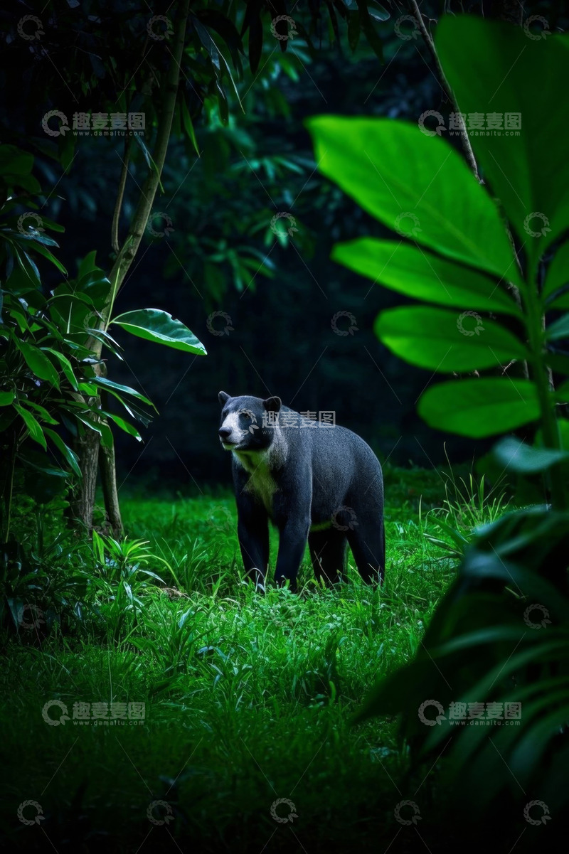 高清大图下载【趣麦麦图】森林中的熊