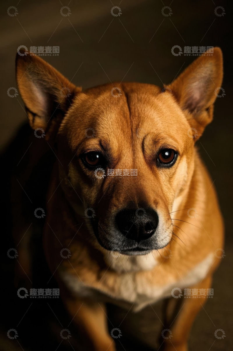 高清大图下载【趣麦麦图】棕色宠物狗近景特写