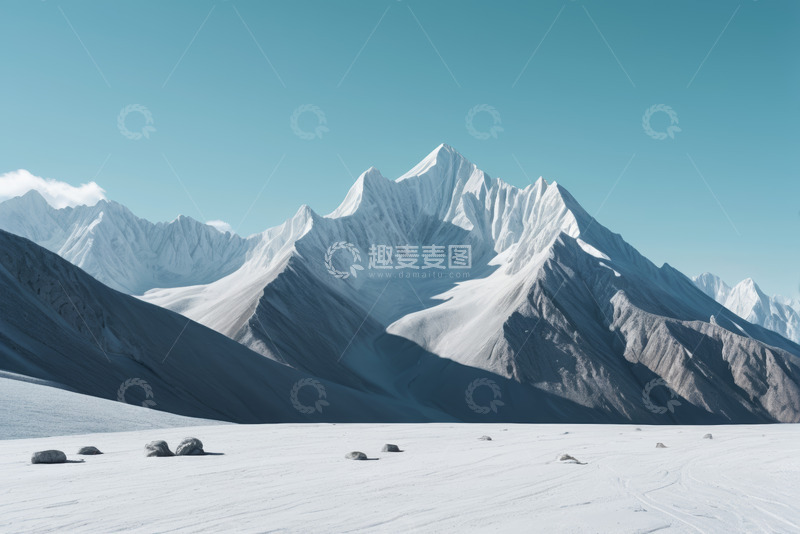 高清大图下载【趣麦麦图】雪山雪景全景自然风光