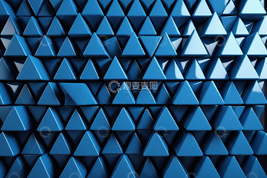 蓝色三角形几何图案背景