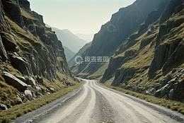 山间蜿蜒道路自然风光