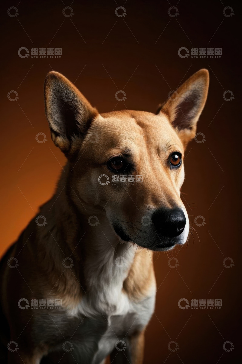 高清大图下载【趣麦麦图】棕色狗特写
