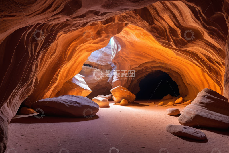 高清大图下载【趣麦麦图】羚羊峡谷内的红色岩石景观