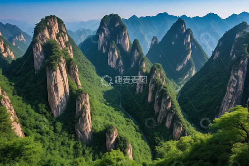高清大图下载【趣麦麦图】连绵青山绿植覆盖的山景