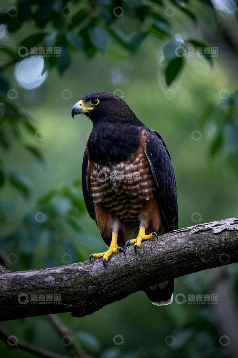 高清大图下载【趣麦麦图】树枝上栖息的鹰