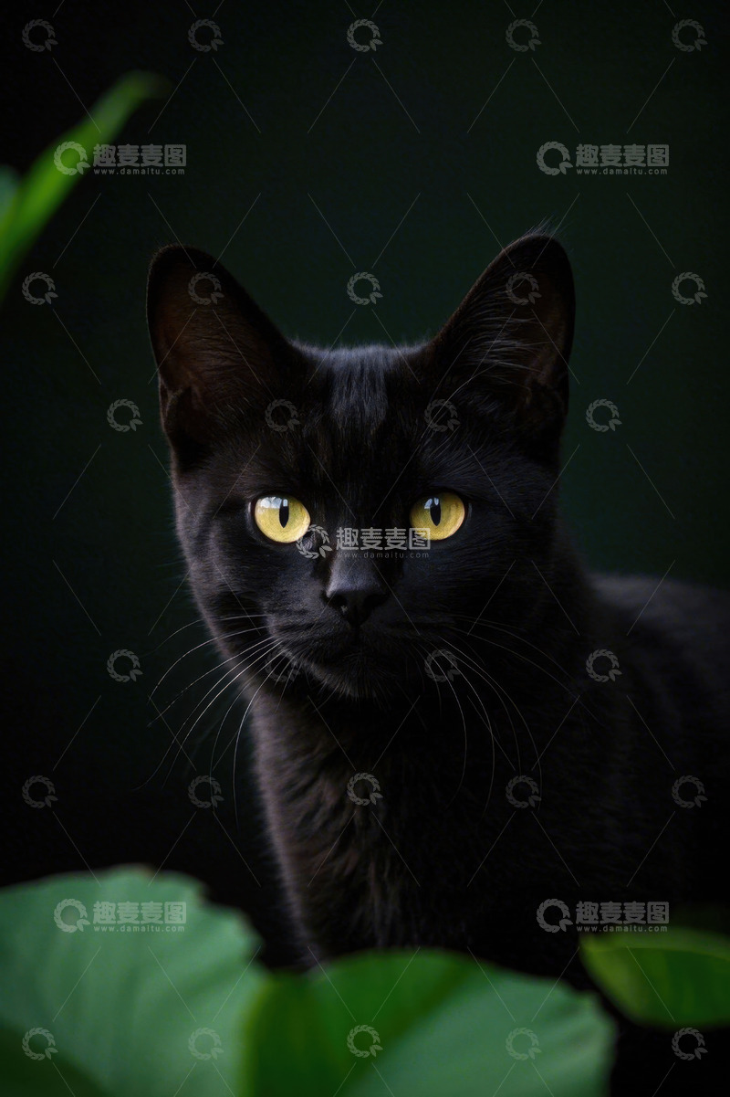 高清大图下载【趣麦麦图】黑猫特写