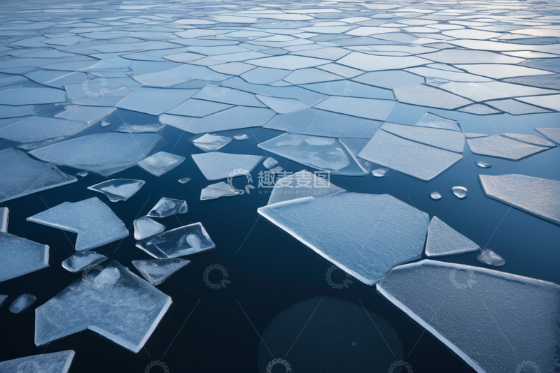 高清大图下载【趣麦麦图】水面上漂浮的碎冰块