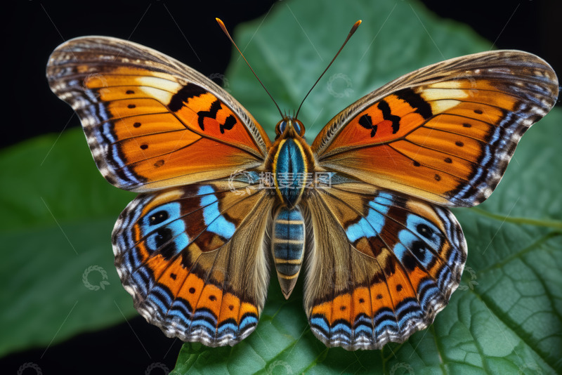 高清大图下载【趣麦麦图】色彩斑斓蝴蝶特写