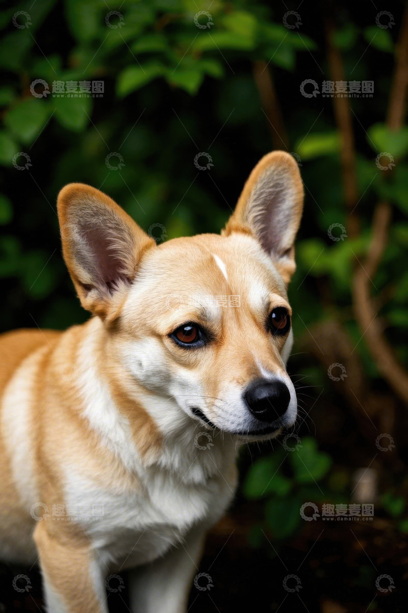 高清大图下载【趣麦麦图】户外站立的宠物狗特写