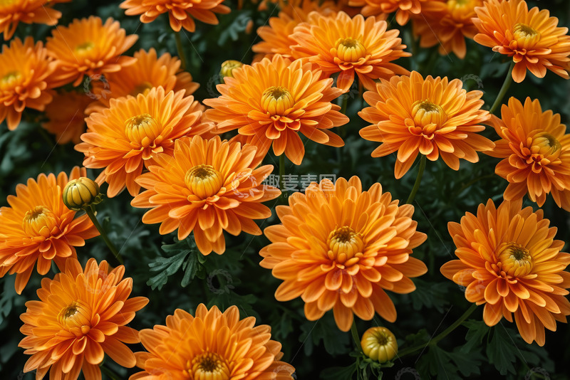 高清大图下载【趣麦麦图】橙色菊花特写