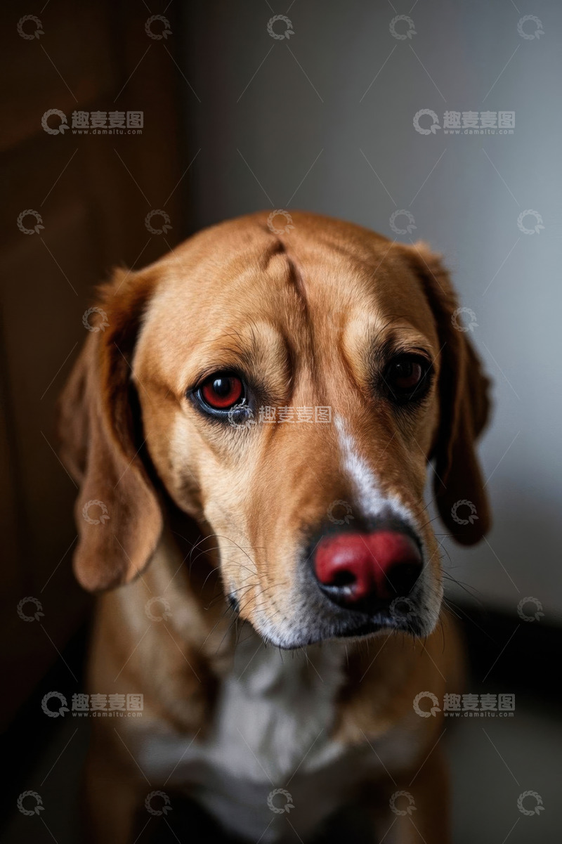 高清大图下载【趣麦麦图】室内棕色小狗特写