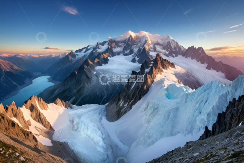 高清大图下载【趣麦麦图】雪山冰川自然风光全景