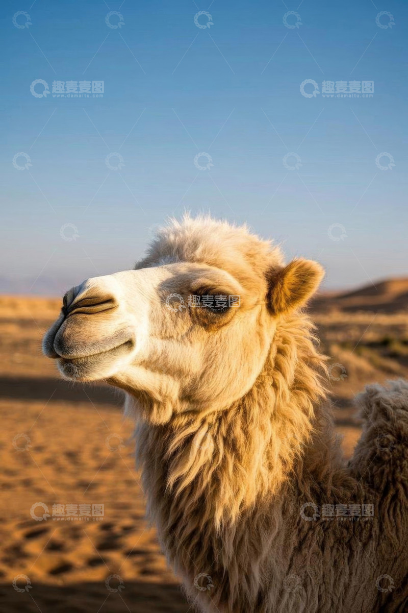 高清大图下载【趣麦麦图】沙漠中的骆驼特写