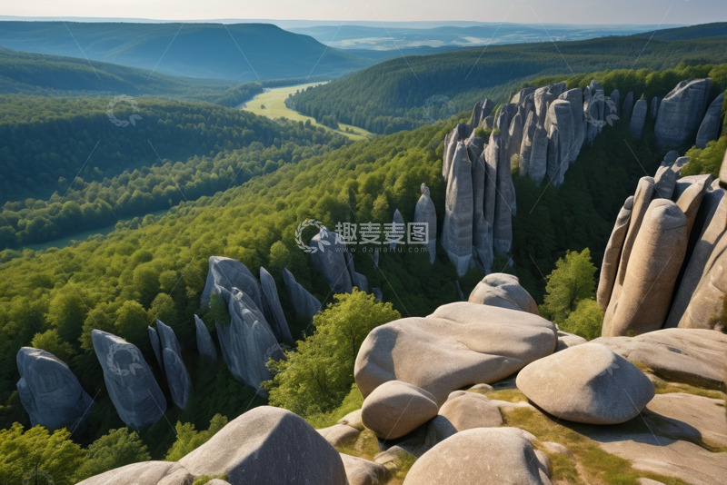 高清大图下载【趣麦麦图】山谷森林岩石自然风光