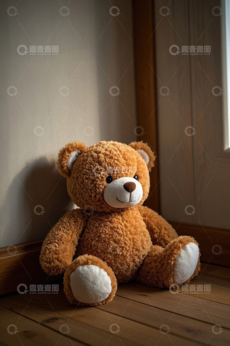 高清大图下载【趣麦麦图】角落的棕色泰迪熊玩具