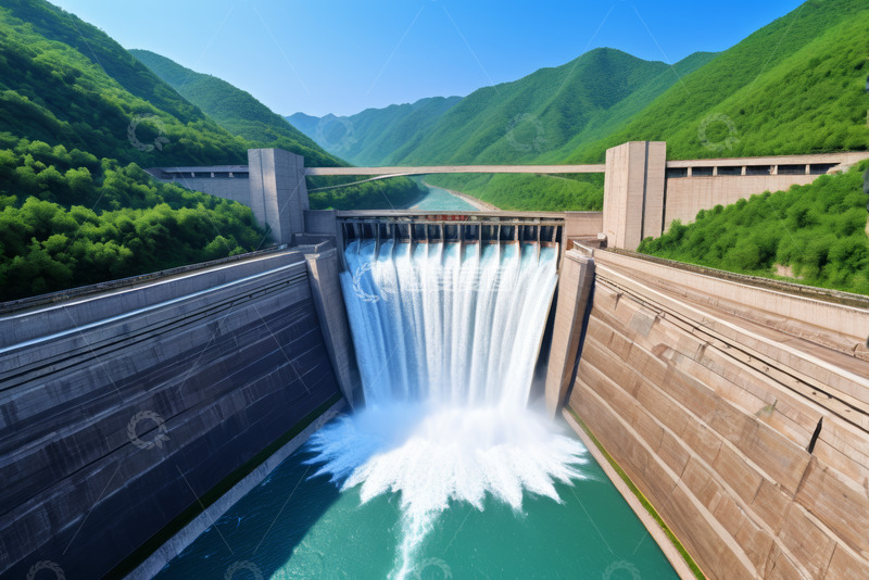 高清大图下载【趣麦麦图】大坝泄水壮观景象