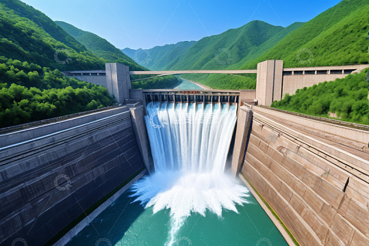 大坝泄水壮观景象