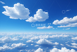 高空视角蓝天白云景象