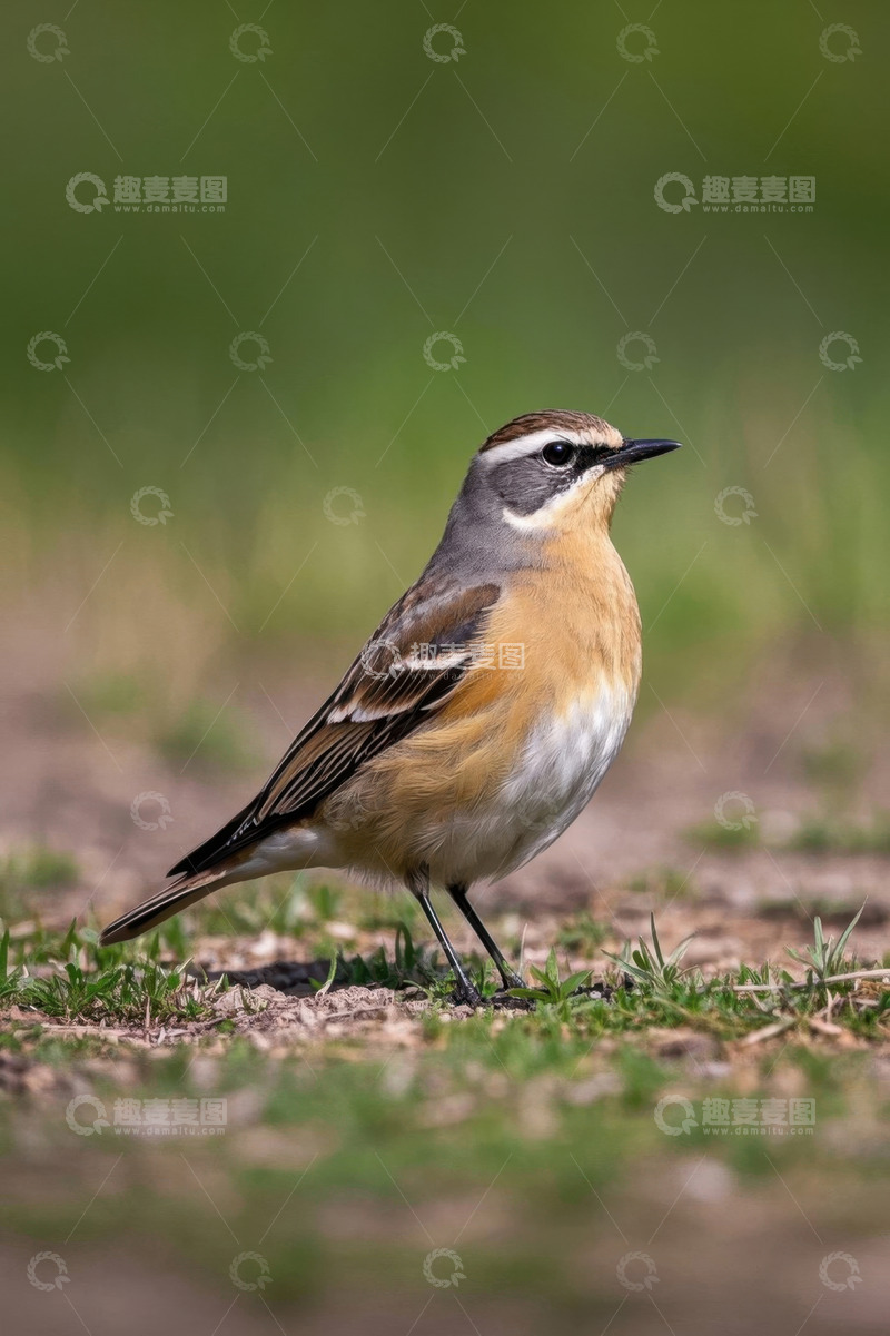 高清大图下载【趣麦麦图】站立在草地的小鸟
