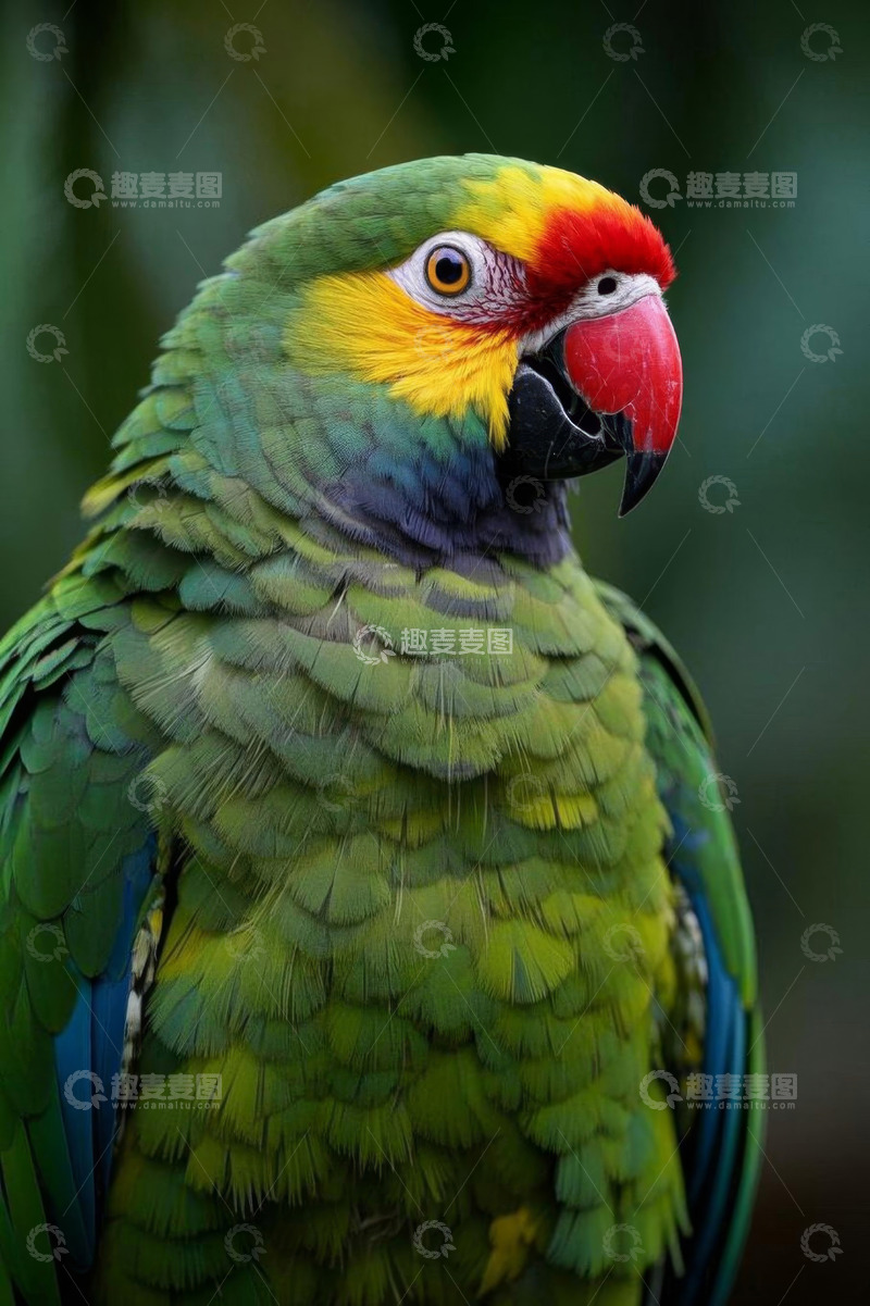 高清大图下载【趣麦麦图】彩色鹦鹉特写