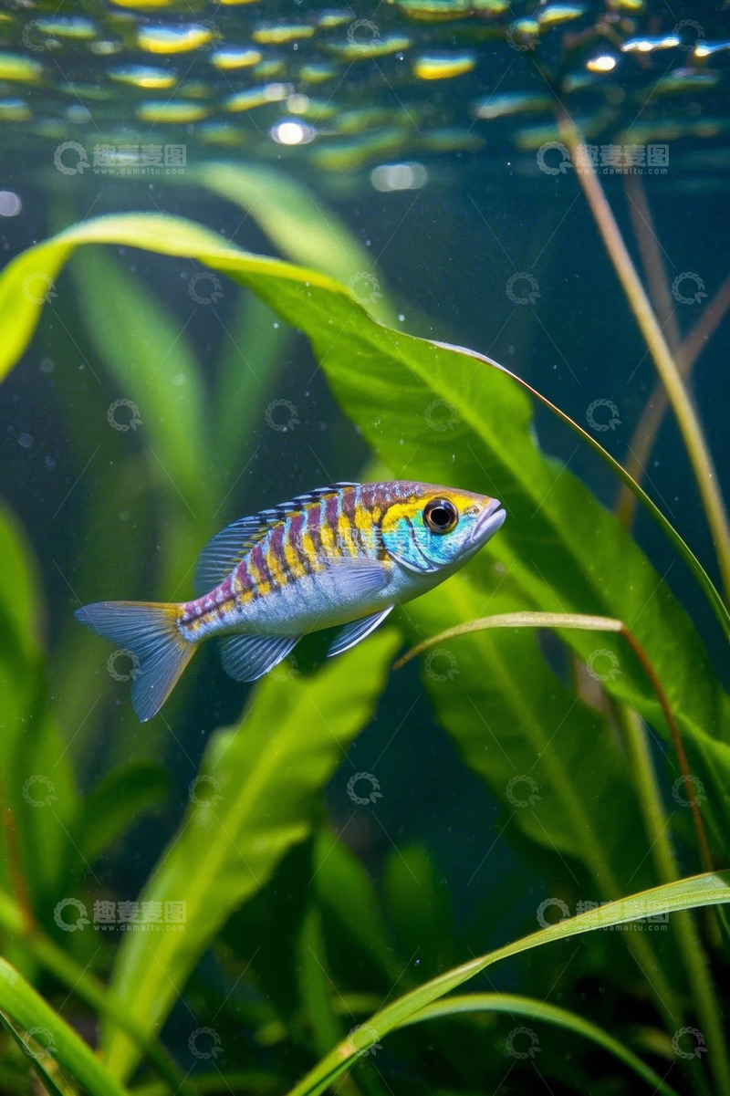 高清大图下载【趣麦麦图】水中游弋的彩色观赏鱼