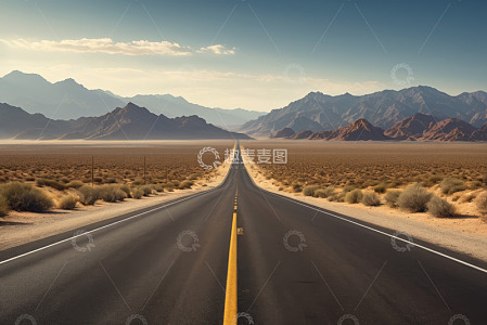 沙漠公路自然风光