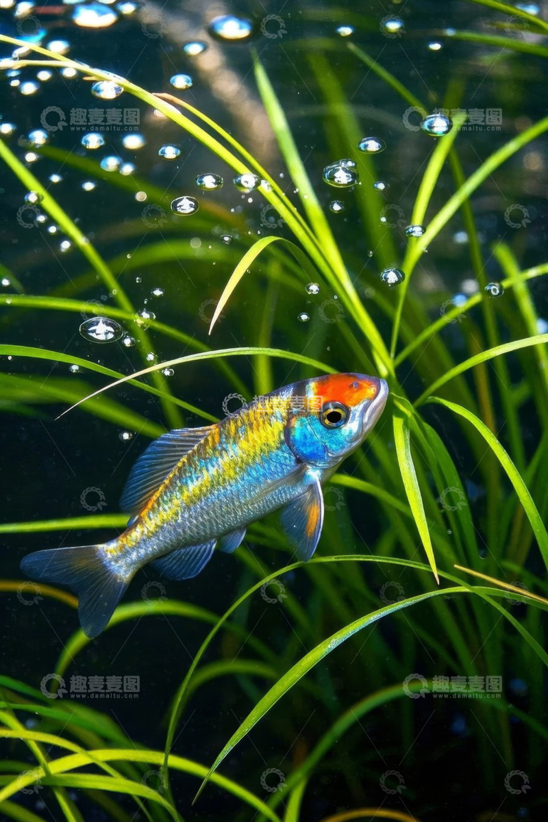 高清大图下载【趣麦麦图】水中游动的彩色观赏鱼