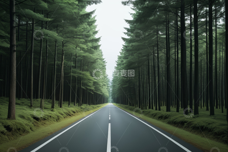 高清大图下载【趣麦麦图】森林中的道路