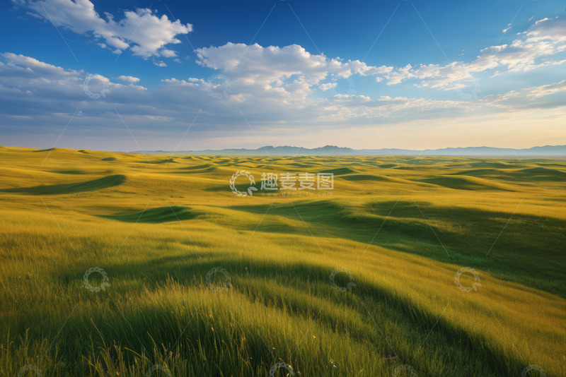 高清大图下载【趣麦麦图】广阔草原蓝天白云自然风光
