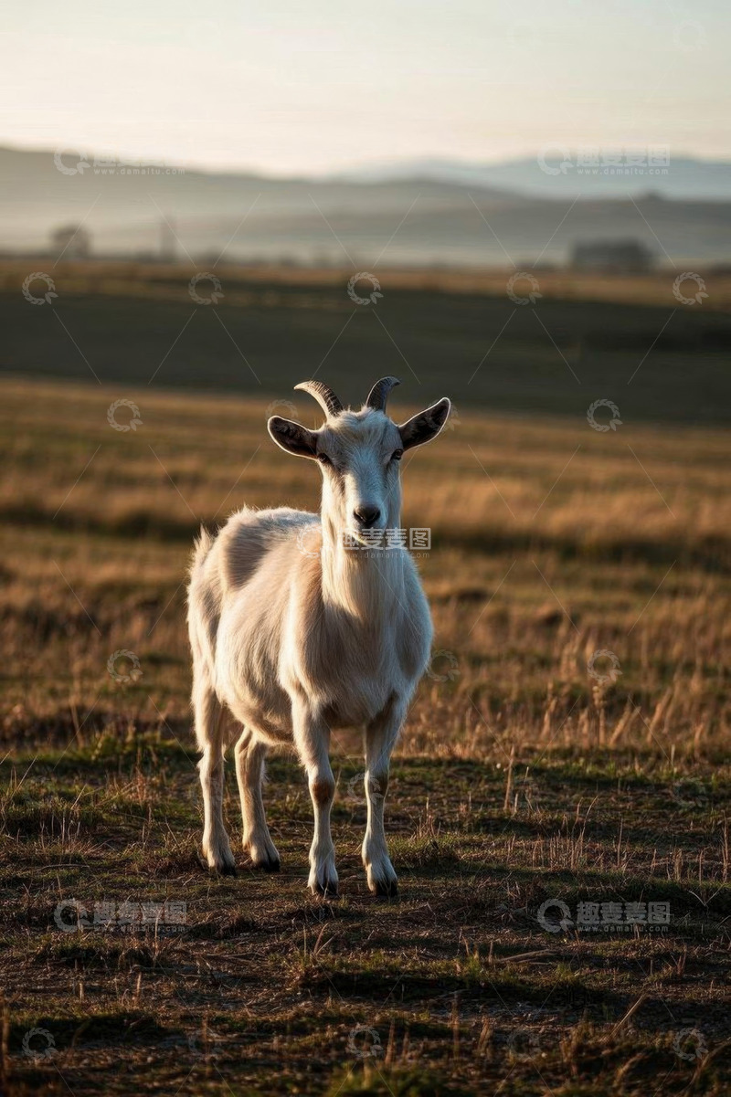 高清大图下载【趣麦麦图】田野中的山羊特写
