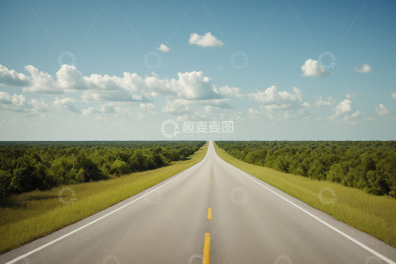 高清大图下载【趣麦麦图】开阔道路自然风光