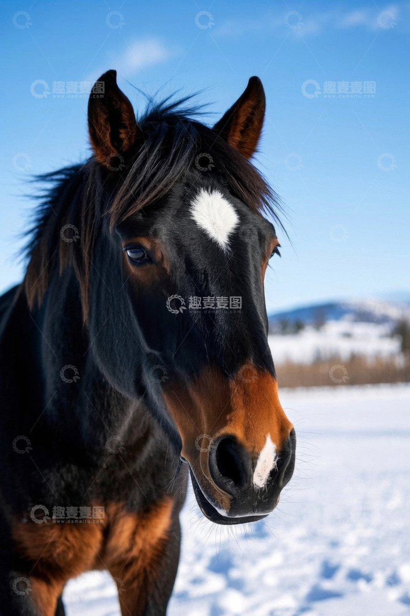 高清大图下载【趣麦麦图】雪地中的马特写