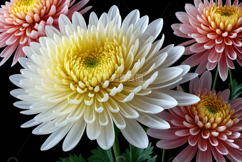 高清大图下载【趣麦麦图】多色菊花特写