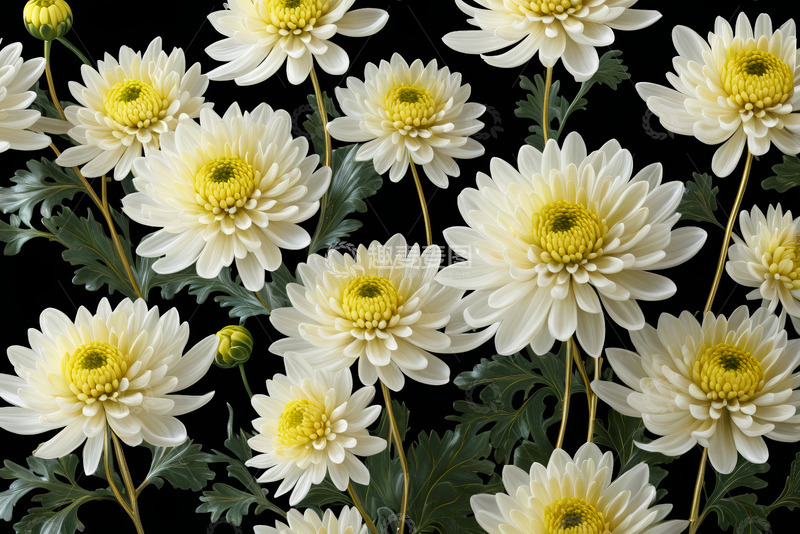高清大图下载【趣麦麦图】白色菊花花卉特写