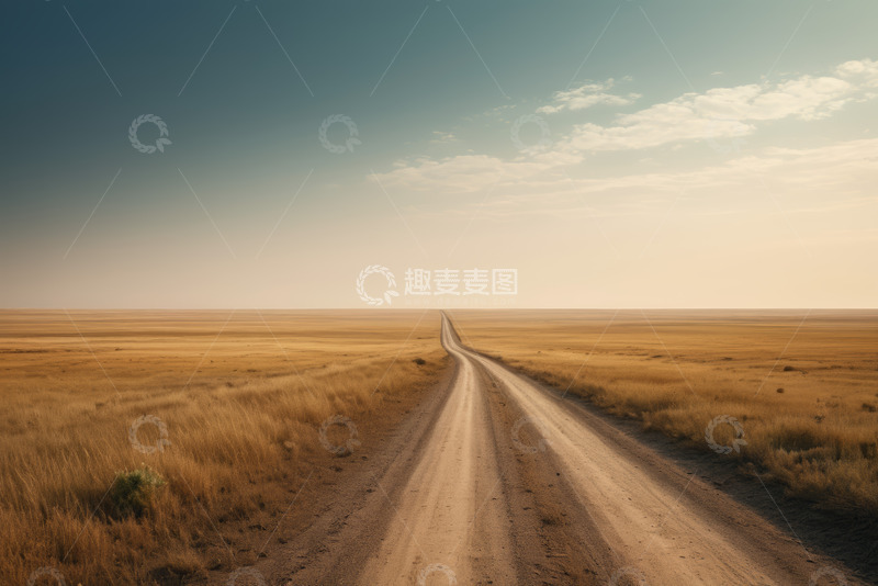 高清大图下载【趣麦麦图】旷野中延伸的道路