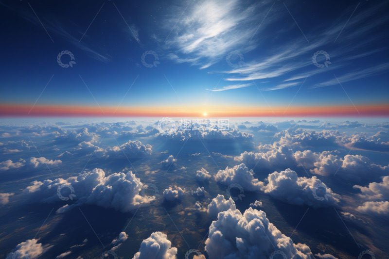 高清大图下载【趣麦麦图】高空俯瞰壮丽云海与日出