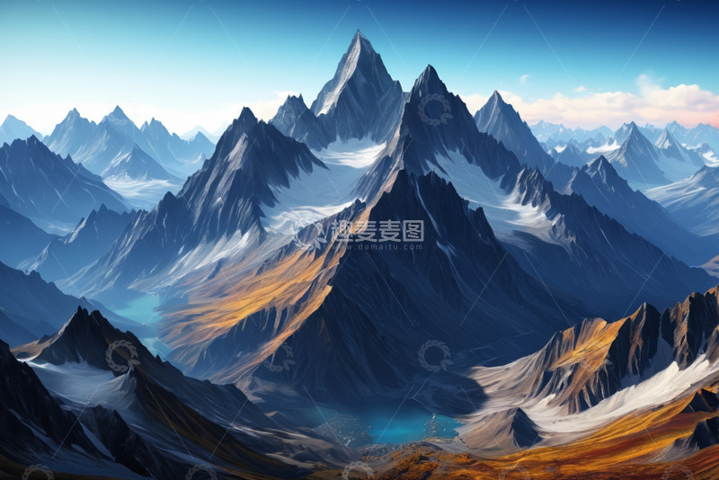 高清大图下载【趣麦麦图】壮丽雪山自然风光全景