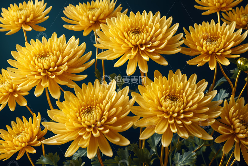 高清大图下载【趣麦麦图】黄色菊花特写