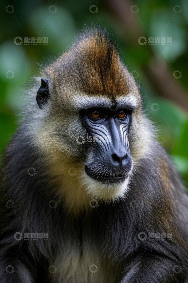 高清大图下载【趣麦麦图】特写狒狒肖像