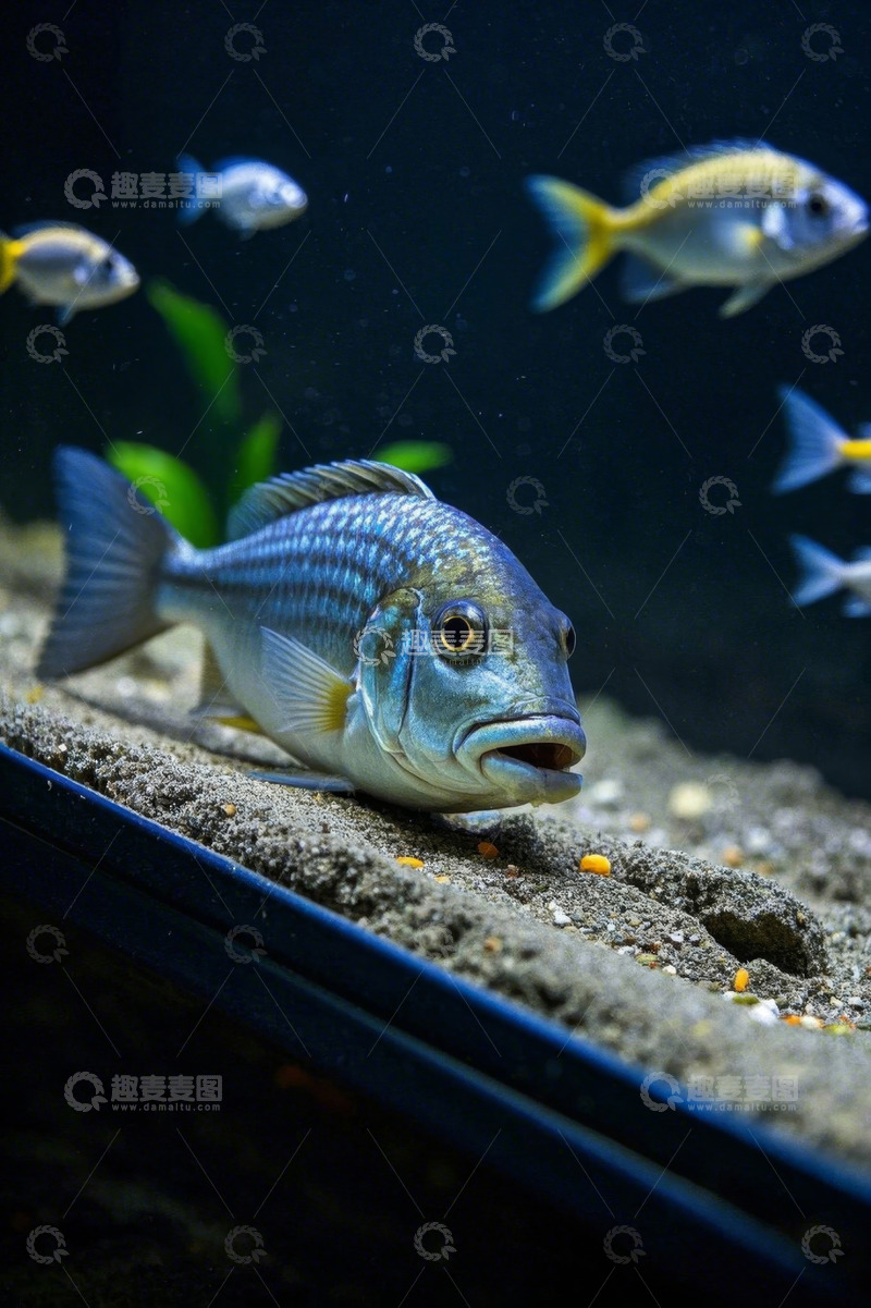 高清大图下载【趣麦麦图】水族箱中群游的观赏鱼