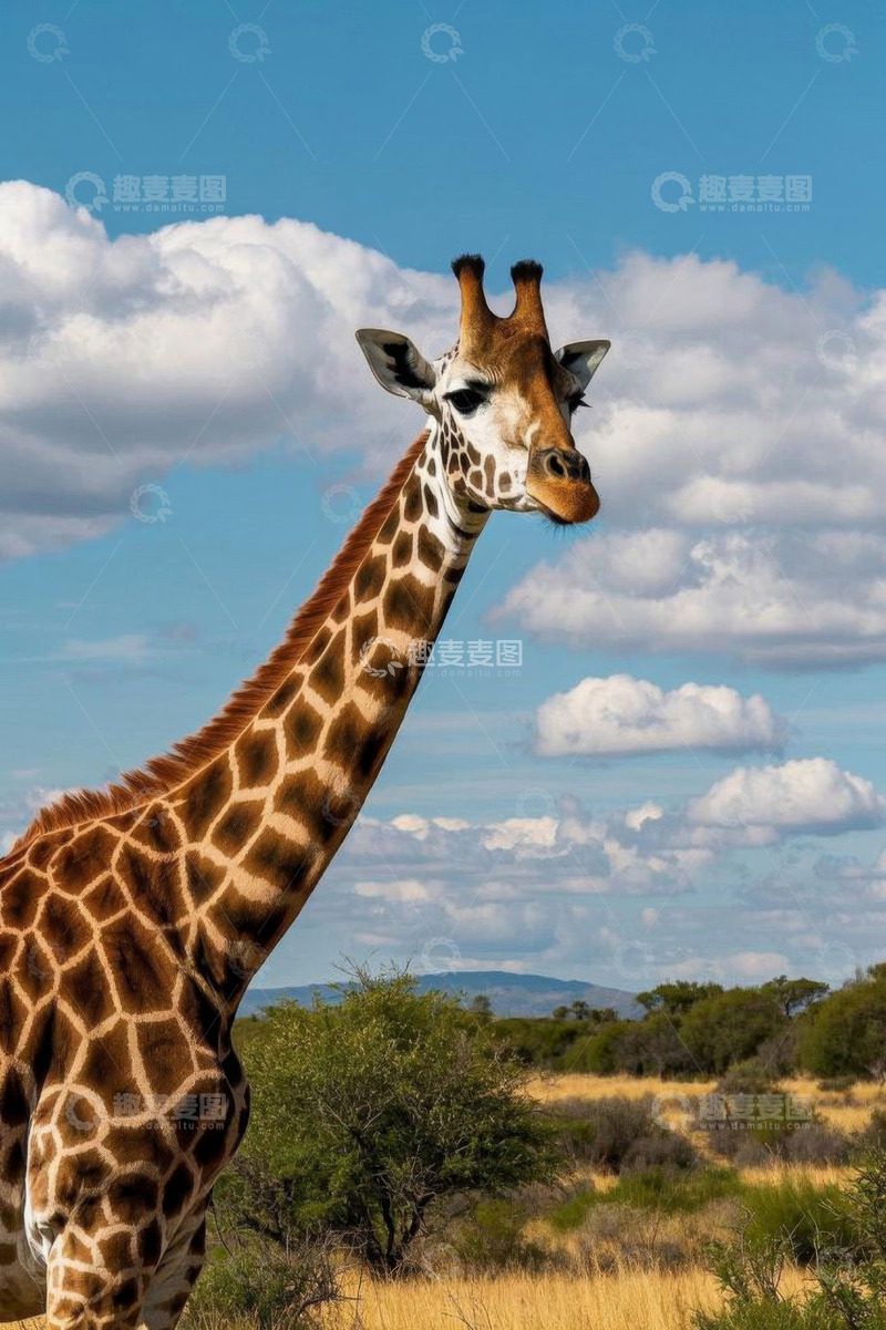 高清大图下载【趣麦麦图】非洲草原长颈鹿特写