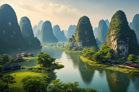 广西桂林漓江山水风光