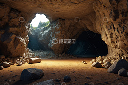 山洞内部岩石自然景观