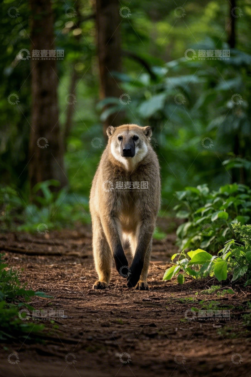 高清大图下载【趣麦麦图】森林中站立的哺乳动物