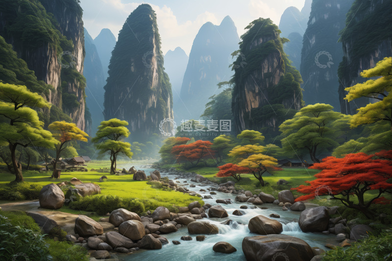 高清大图下载【趣麦麦图】山水间的自然景观美景