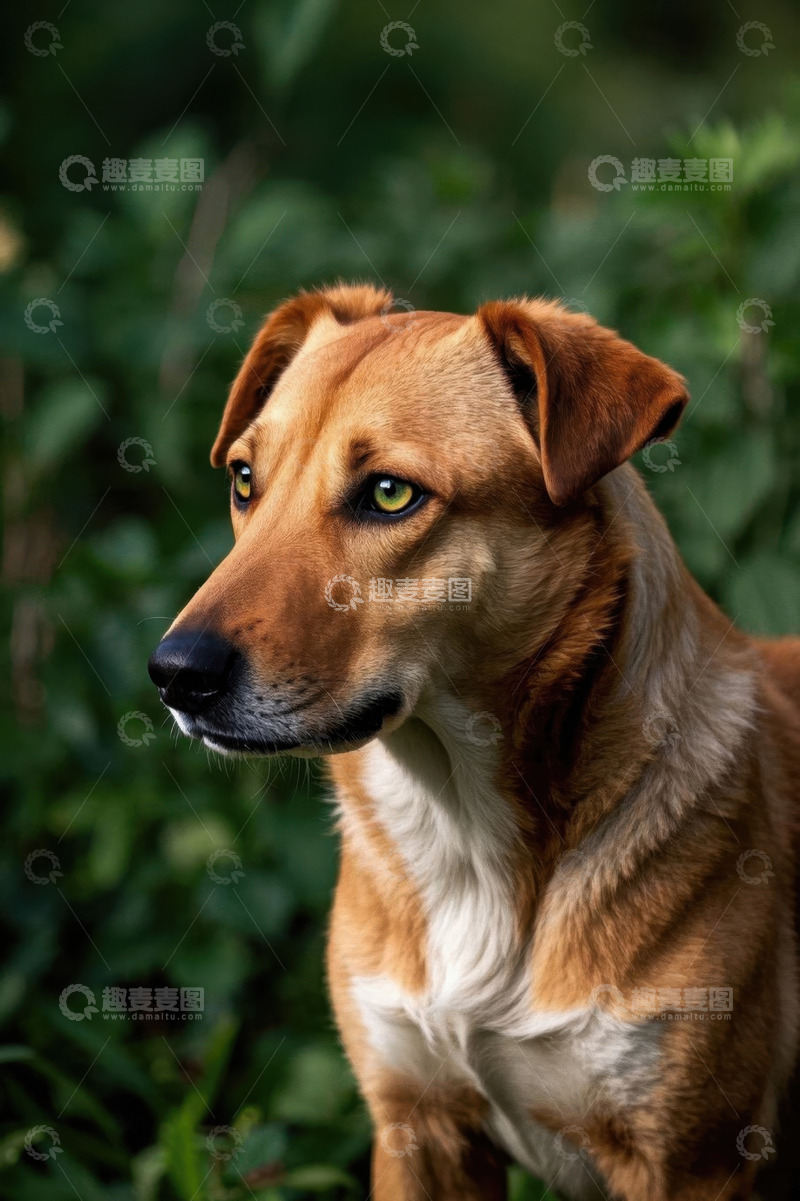 高清大图下载【趣麦麦图】户外棕色狗狗特写