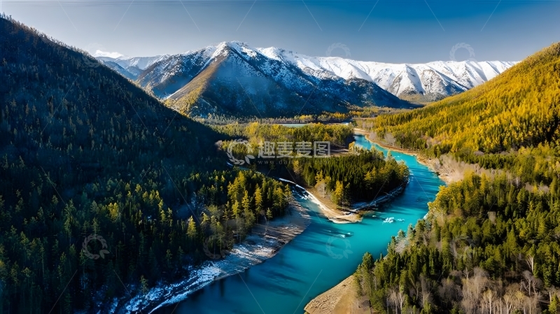 高清大图下载【趣麦麦图】山川河流航拍风光